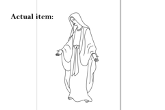 Laser engraving Virgin Mary line art file, Madona Christian Product Image 2