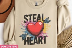 Steal heart PNG, Pop Art Valentine Day Clipart PNG Product Image 3