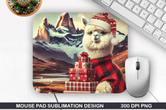 Alpaca Mouse Pad Sublimation, Christmas Mouse Pad PNG Product Image 1