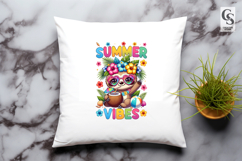 Summer Vibes Cute Animal Clipart PNG Sublimation Product Image 2