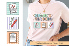 Grade A Teacher Clipart Sublimation PNG, Back to School Product Image 1