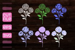 3D Layered Hydrangea Flowers laser cut,Layered Paper Cut SVG Product Image 2