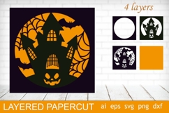 3d Halloween shadow box svg, Layered halloween gnome laser Product Image 2