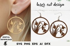 Flower earring Laser cut file, flower earring and pendant s Product Image 1