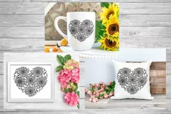 Heart SVG | Zentangle Heart SVG | Floral Heart SVG Product Image 3