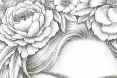 Flowers Girl coloring page for adults. Adult coloring page Product Image 3