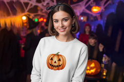 Knitted Jack O Lantern Pumpkin Halloween Doll PNG Product Image 2