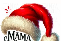 Mama Claus Santa Hat Sublimation PNG, Cute Funny Winter Product Image 3