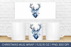 Watercolor Deer Mug Wrap | Christmas Sublimation Design Product Image 1