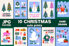 Hand Drawn Cute Christmas Posters and Holiday Prints Product Image 1