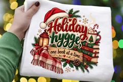 Holiday Hygge One Book at a Time Christmas Book Lover Design Product Image 4