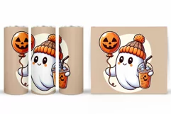 Cute Ghost Tumbler Sublimation. Ghost Halloween Tumbler Product Image 2