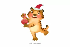 Santa Tiger, Christmas 2022 and New Year clip art Product Image 2