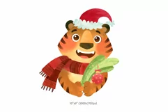 Santa Tiger, New Year 2022 clipart, Winter Holiday Product Image 3