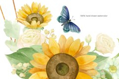 Watercolor sunflowers with gold frames Product Image 4