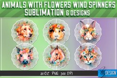Animals with Flowers Wind Spinners Sublimation Bundle v.2 Product Image 1