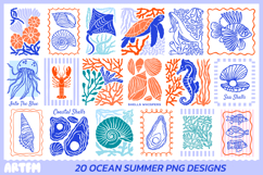 Ocean Clipart Bundle | Sea Animals, Seashells Sublimation Product Image 1