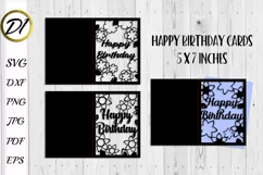 Happy Birthday greeting cards SVG| 3 Birthday Cards svg Product Image 2