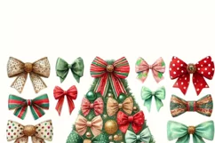 Colorful Coquette Christmas Tree PNG, Winter Sublimation Product Image 2