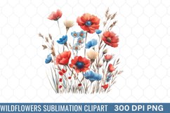 Wildflowers Sublimation Clipart Product Image 1
