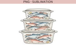 Sardines Storage Container PNG | Coastal Kitchen Fish Product Image 2