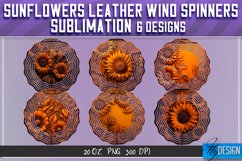 3d Tooled Leather Sunflower Wind Spinner Sublimation v.2 Product Image 1