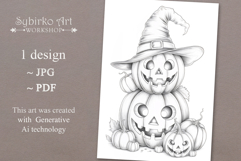 Halloween coloring page for adults. Coloring book pumpkin. Product Image 1