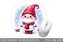 Christmas Gnome Mouse Pad. Christmas Mouse Pad Sublimation Product Image 1