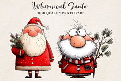 Whimsical Santa Clipart | Cute Christmas Santa PNG Product Image 3