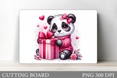 Valentines Panda Cutting Board. Valentines Cutting Board Product Image 1