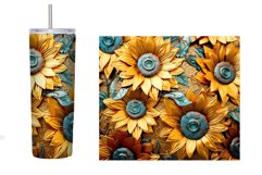 3D Sunflower Tumbler Sublimation. Sunflower Tumbler Design Product Image 2