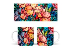 Stained Glass Flowers Mug. Stained Glass Flowers Sublimation Product Image 2