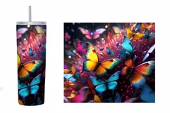 3D Butterflies Tumbler Sublimation. 3D Butterfly Tumbler Product Image 2