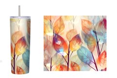 Leaves Tumbler Sublimation. Fall Leaves Tumbler Wrap Design Product Image 2