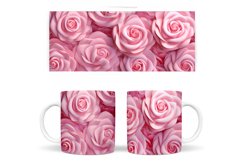 3D Rose Mug Wrap Design. 3D Flowers Rose Mug Sublimation Product Image 2