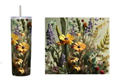 3D Flowers Tumbler Sublimation. 3D Wildflowers Tumbler Product Image 2