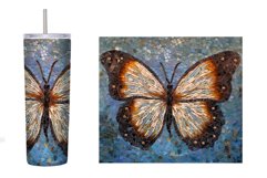 Butterfly Mosaic Tumbler. Butterfly Tumbler Sublimation Product Image 2