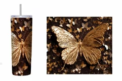 Butterflies Glitter Tumbler Sublimation. Butterfly Tumbler Product Image 2
