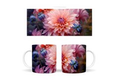3D Flowers Mug Wrap. 3D Garden Flowers Mug Sublimation Product Image 2