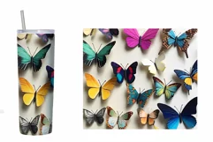 3D Butterfly Tumbler Sublimation. 3D Butterfly Tumbler Wrap Product Image 2