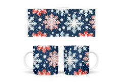 Snowflakes Mug Wrap Design. Snowflakes Mug Wrap Sublimation Product Image 2