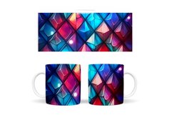Stained Glass Mug Wrap. Stained Glass Mug Wrap Sublimation Product Image 2