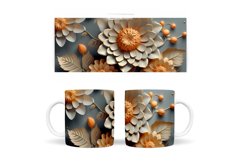 3D Flowers Mug Wrap. 3D Flowers Mug Wrap Sublimation Product Image 2