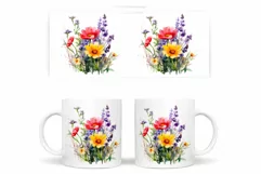 Wildflowers Mug Design. Wildflowers Sublimation. Flowers Mug Product Image 2