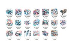 Sea Animals Coaster Sublimation, Beach Square Coaster Bundle Product Image 2