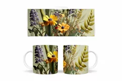 3D Flowers Mug Design. 3D Wildflowers Mug Sublimation Product Image 2
