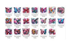 Floral Butterfly Pillow Cover Sublimation Bundle Product Image 2