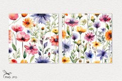 Watercolor floral digital paper Product Image 2