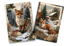 Winter Fox Woodland Junk Journal Pages Product Image 2