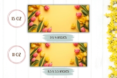 Spring Flowers Mug Wrap, Floral Mug, Pink Tulips PNG Product Image 2